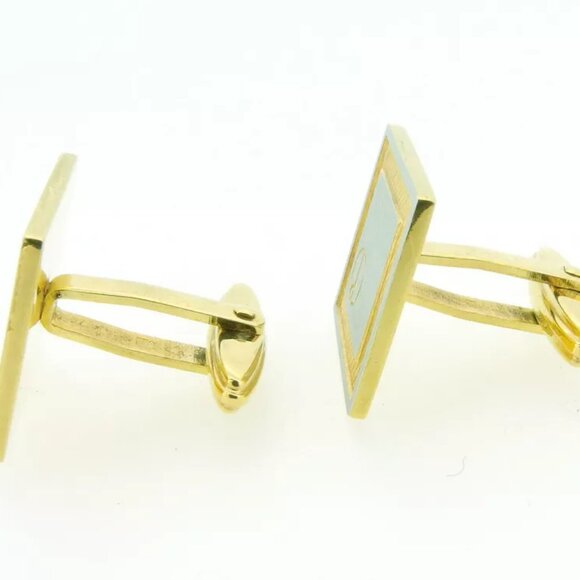 dunhill cuff d mark Silver & Gold Hardware Authentic USED T18333 - Picture 3 of 6